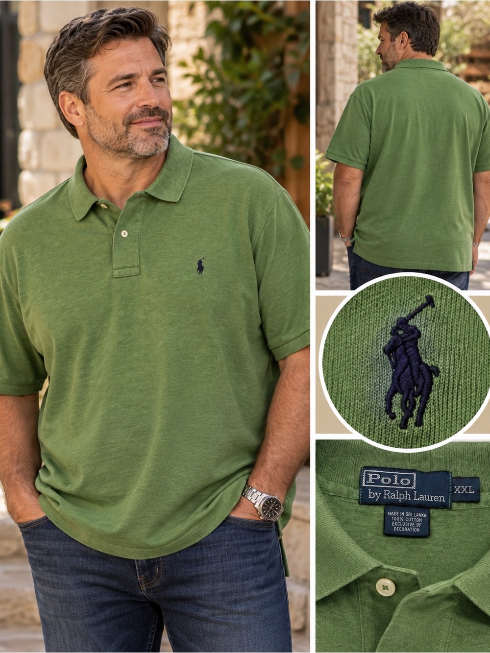 Polo Ralph Lauren Polo Shirt Men’s XXL Green 100% Cotton Short Sleeve Pony